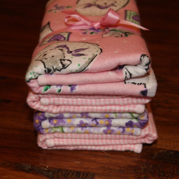 NEW Baby Burpees Cotton Burp Cloths 4 Pack - Pink - Picture 2 of 8
